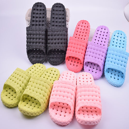 Bathroom slippers summer leakproof indoor anti skid men couple thick soft bottom plastic PVC cool slippers
